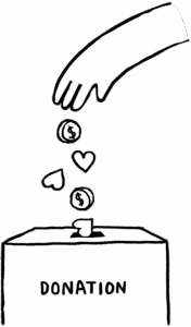 Don - tirelire - pièces